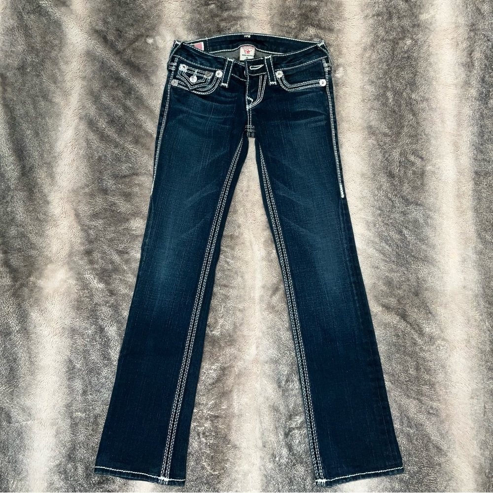 True Religion Indigo Boot Cut Jeans with Authentic Stitching